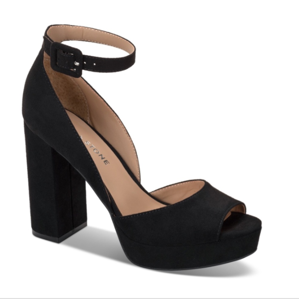 Sun + Stone Women's Reemaa Peep Toe Block Heel Platform Sandals NWT